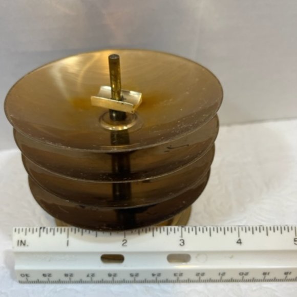 Vintage 1960's Rare Stacking Brass Set of 4 Ashtrays with Stand - Picture 8 of 13